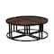 Alaterre Furniture Arcadia Acacia Wood  Round Wedge Tables, Antiqued Mocha, PK4 ANAR1275B - alternate 1